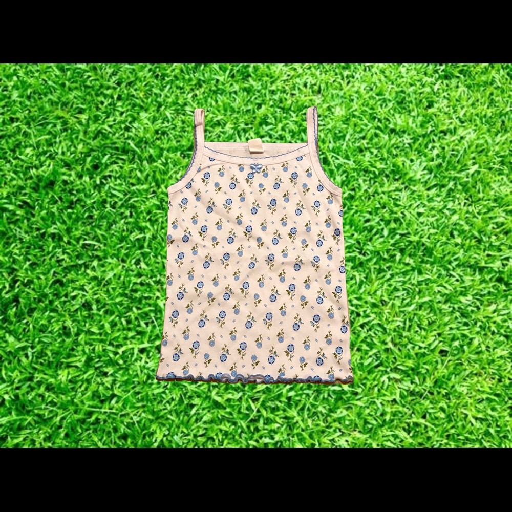 blue floral tank
